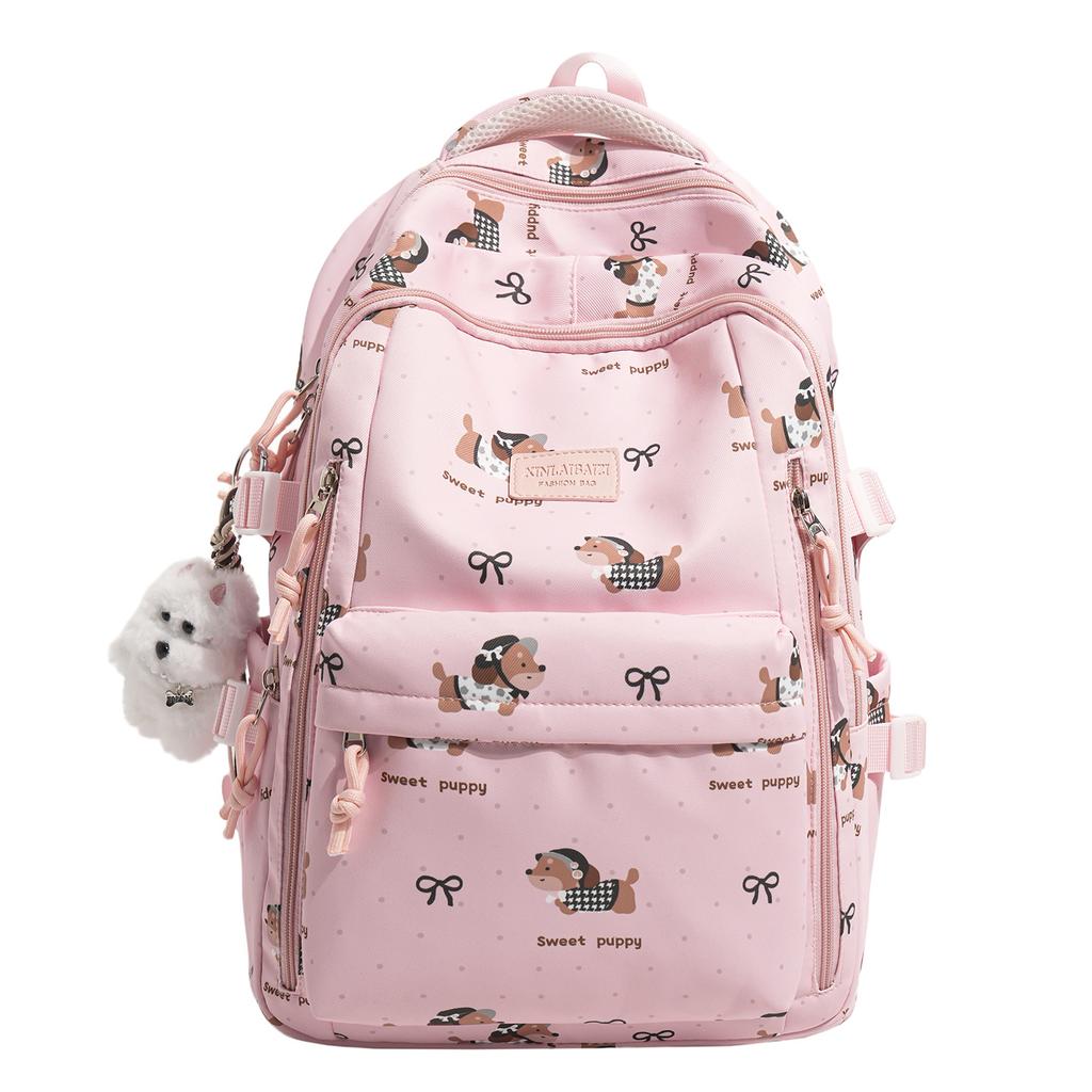 Zaino per la scuola cane cartone animato zaino per ragazze delle scuole medie alto valore grande capacità multi-tasca zaino carino per la scuola zaino da campus