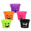 5pcs Halloween Candy Bucket Colorful Plastic Pumpkin Trick or Treat Pail with Handle Jack O Lantern Basket for Halloween Party Favors