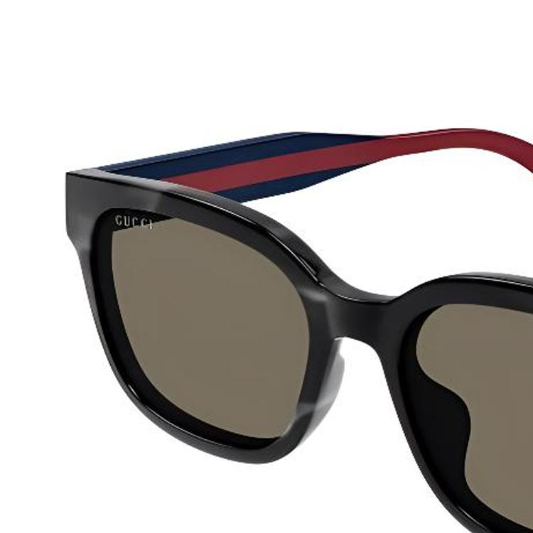 GUCCI Brand Logo Recycled Acetate Square Sunglasses Men's Black