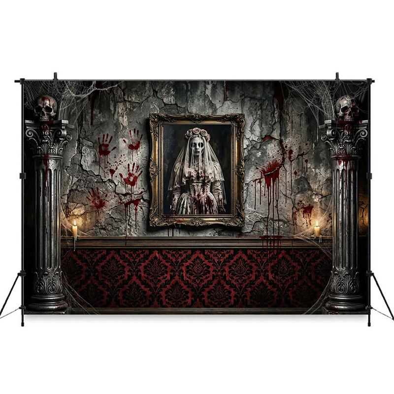 Mocsicka Halloween Photography Backdrop Bride Party Decor Background Terrifying Skull Studio Wall Poster Shooting Prop Photocall