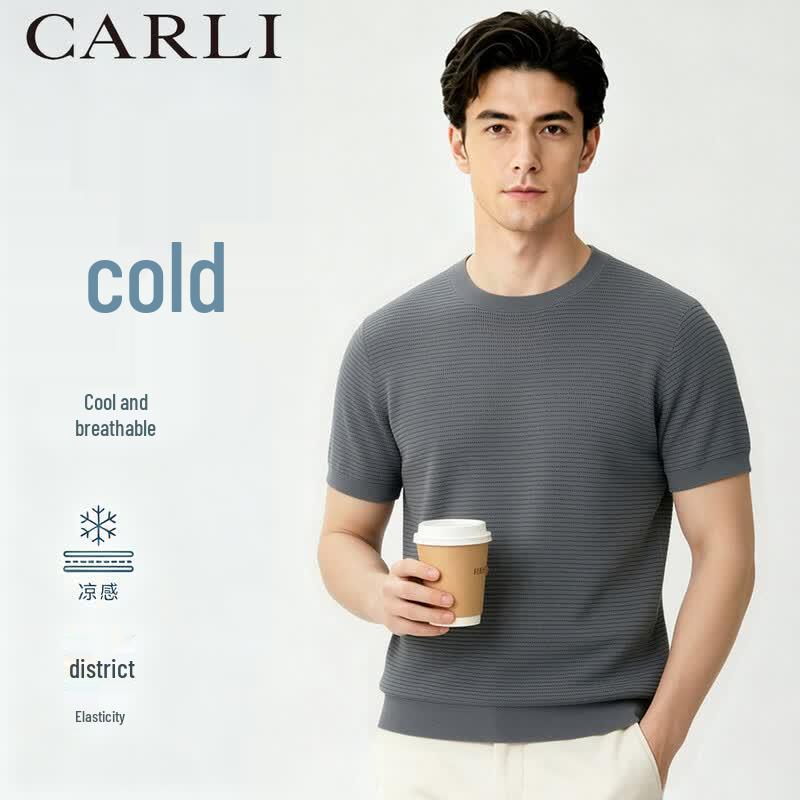 CARLI Men s Tencel Lyocell Breathable Crew Neck T-Shirt 4XL