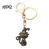 Halloween Pumpkin Keychain Rhinestone Keychain Ghost Witch Hat Spider Web Cat Bag Charm Car Key Ring for Handbags Backpacks Decoration Metal