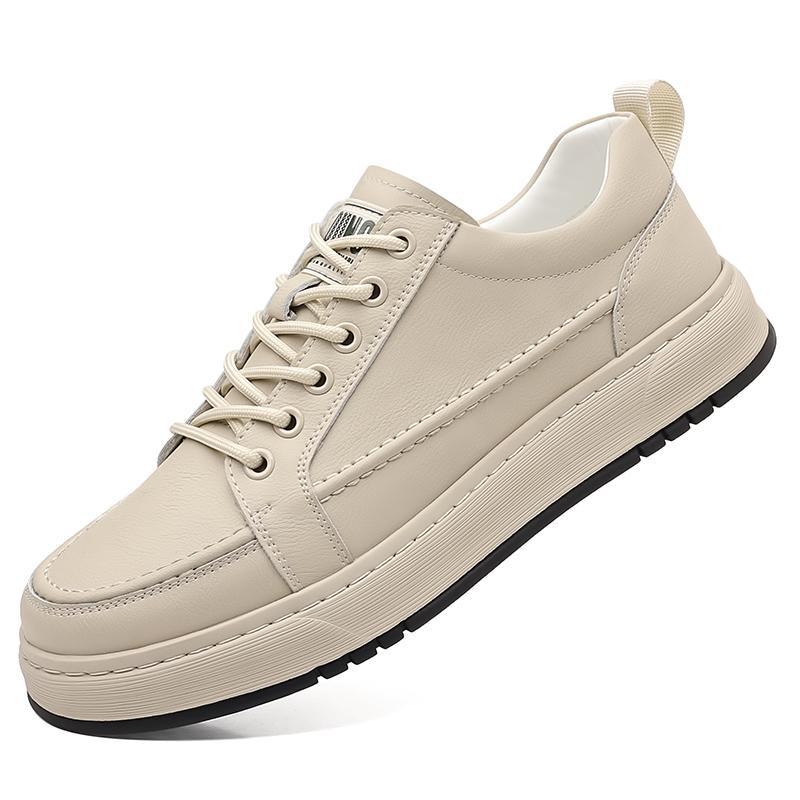 Fashion New Men Leather Flats Handmade Mens Skate Shoes Casual Round Toe Sneakers Luxury Brand Man Walking Footwear Men Casual Shoes