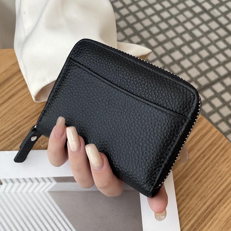 High-end Leather Fashionable Multi-card Bag Women's Japanese-style Niche Cowhide Money With Large Capacity