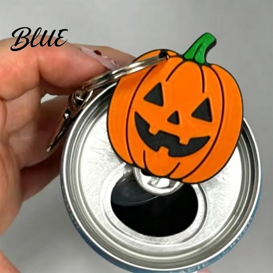 Novelty Holiday Kitchenware Halloween Soda Tab Opener Keychain Cute Skull & Pumpkin Can Puller Reusable Drink Beverage Auxiliary Opener Portable