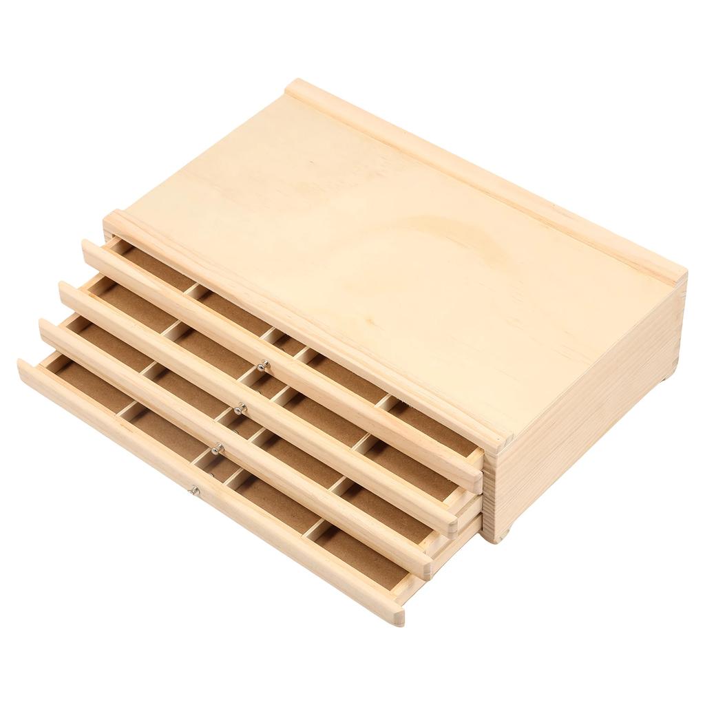 4/6 Layer Drawer Wooden Pencil Holder Artist Supply Storage Box Multifunction Pastel Pencils Stamps Paint Brush Organiser Box