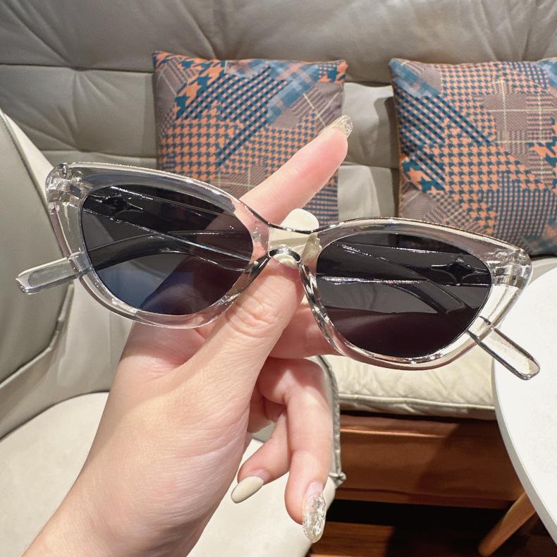 European Ins Style Cat Eye Small Frame Sunglasses Unisex UV Protection High Appearance Fashion Streetwear Celebrity Trendy Sun Glasses Shades