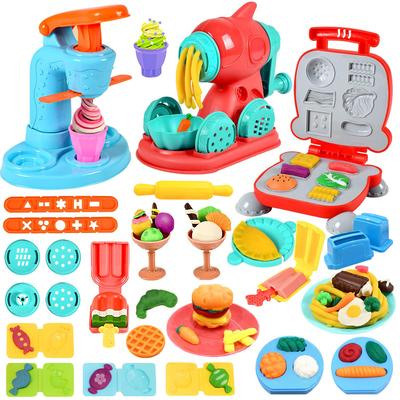 VBACALA Clay Clay Wheat Clay 12 Colors Clay Toys 51 Pieces 3IN1 Luxury Set Clay Play Food Push Mold Clay Tools Hamburger Ice Cream Shop Bakery Pretend