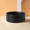 Non-Slip Ceramic Cat and Dog Bowl with Wooden Stand - Black, High-Footed Design for Cervical Spine Protection