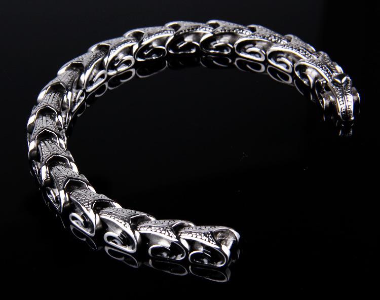 Korean Style Trendy Dragon Bone Stainless Steel Men's Titanium Bracelet