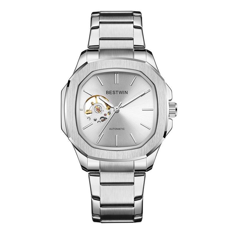 

UTHAI Men s Watch Business Fully Automatic Mechanical Watch Fashion Trend Waterproof Alloy Wristband Mechanical Clock Gift