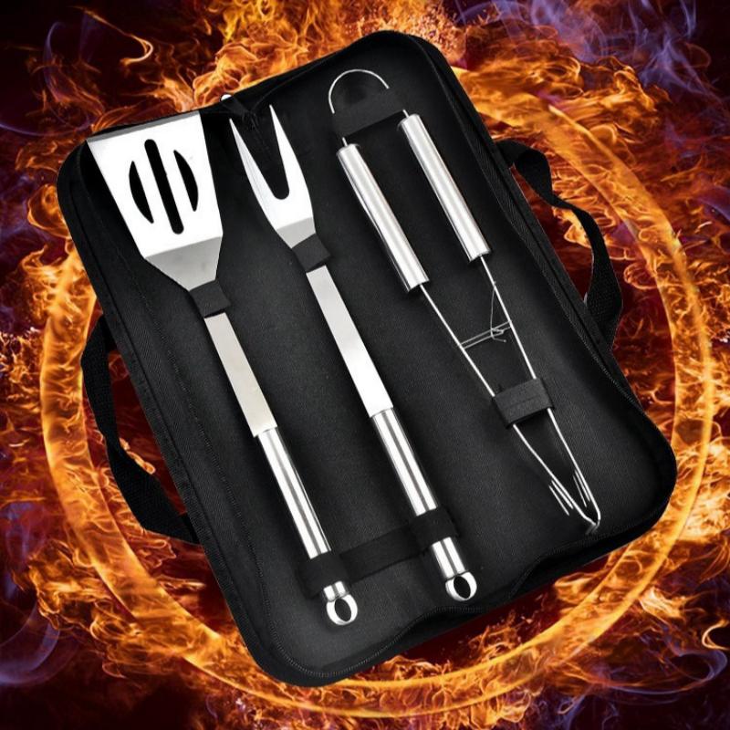 BBQ Tools Set Barbecue Utensil Accessories Stainless Steel BBQ Grill Tool Set Outdoor Camping Cooking Accessories Kit With Bag