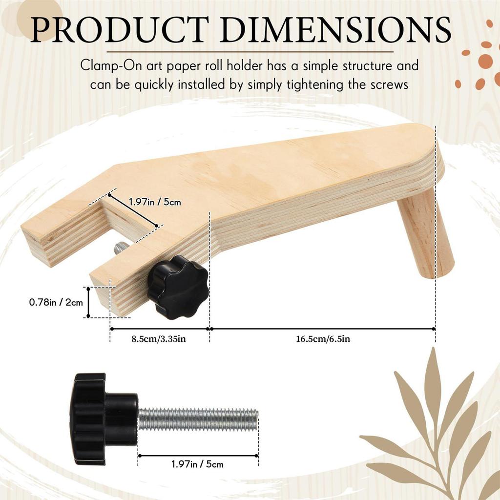 Wooden Craft Paper Roll Holder Dispenser Tabletop Easel Wrapping Paper Dispenser Coloring Easel Paper Bracket Drawing accessory