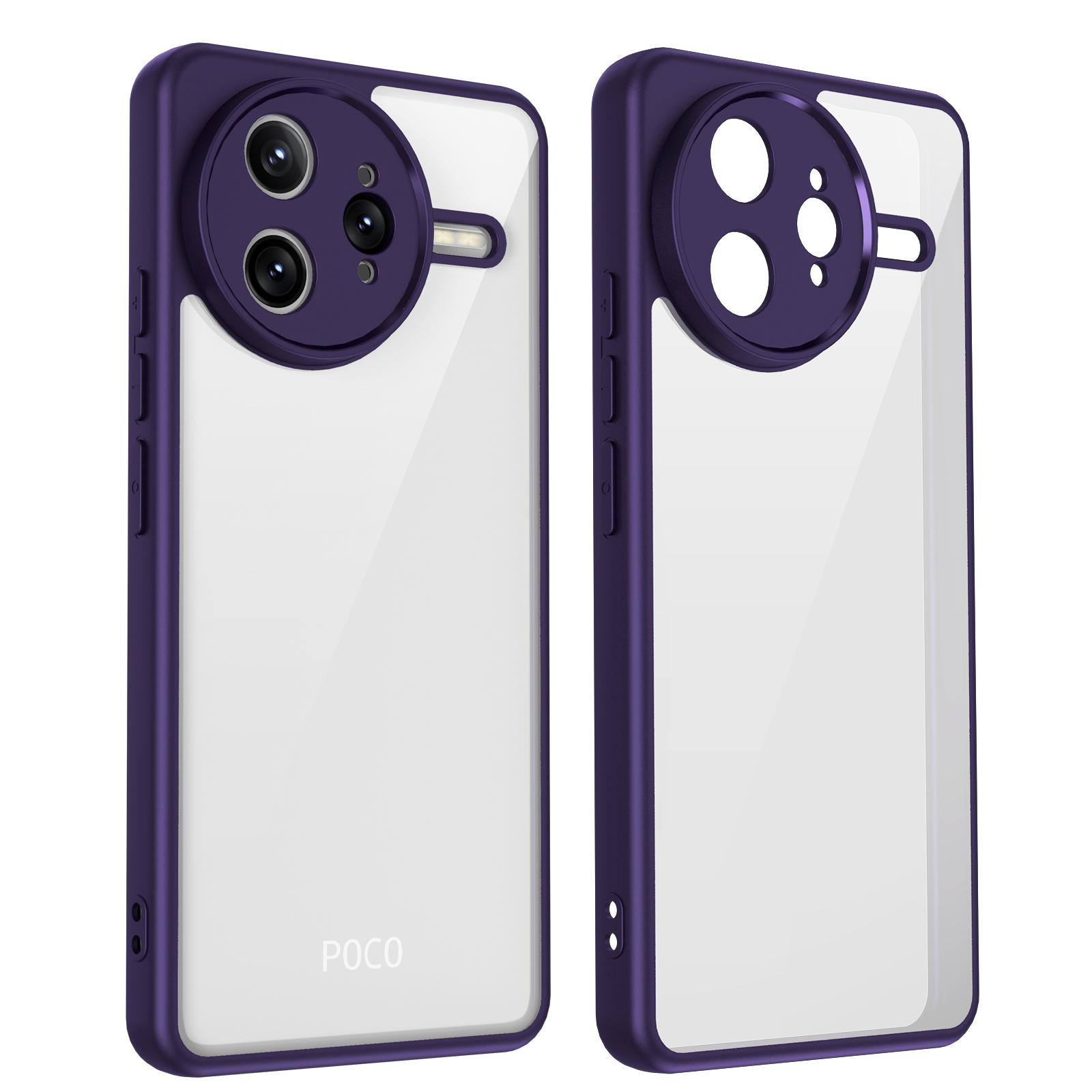 

For Xiaomi Redmi K80 Pro 5G/Poco F7 Ultra 5G Case Matte Skin Touch Clear PC+TPU Shockproof Phone Back Cover Purple