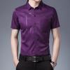 Summer Men Short Sleeve Shirt Fashion Casual Lapel Plaid Shirt