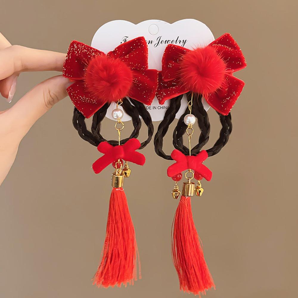 Flower Children Bow Wig Hairpin Tassels Hanfu Hair Sticks All-match Ancient Style Hairpin Baby