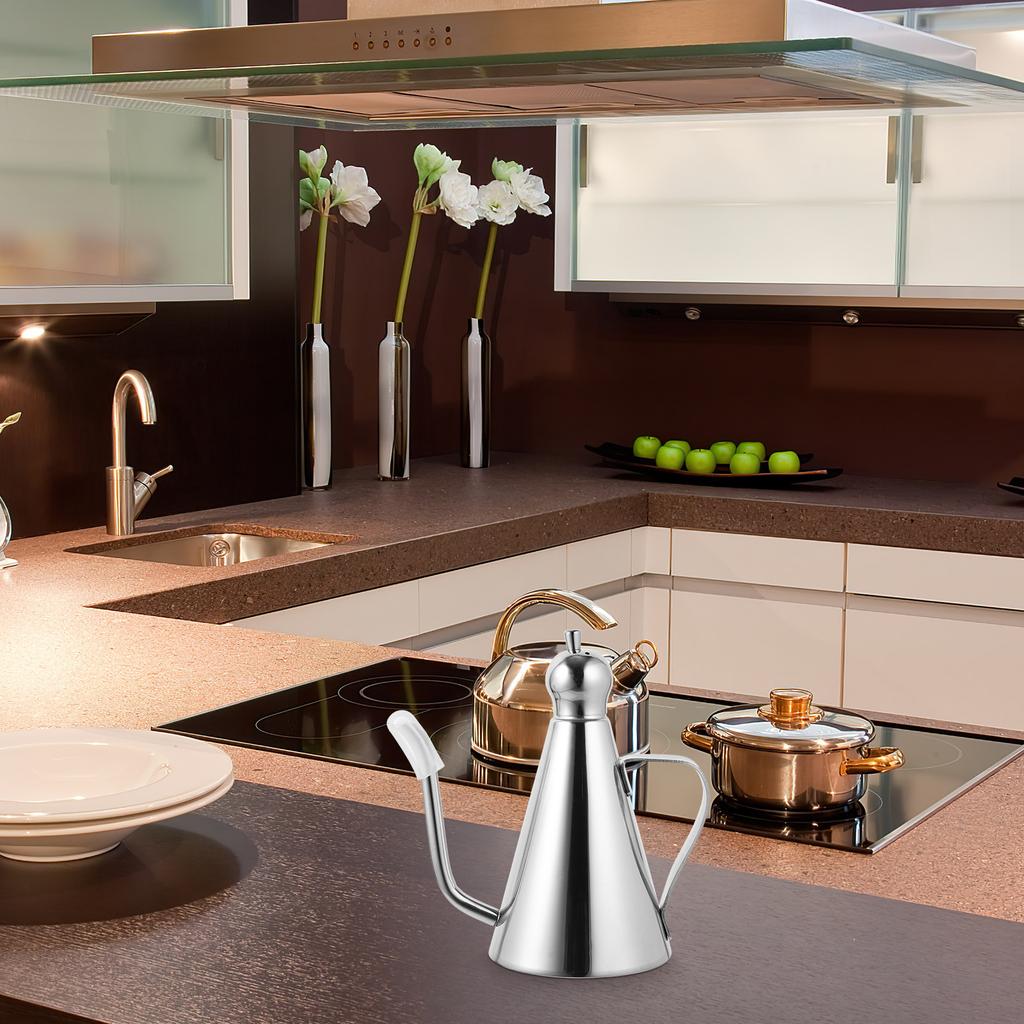 0.27L High Quality Stainless Steel Oil Dispenser Bottle Non for Healthy Cooking Oil Condiment Jar