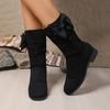 Fashion Ladies Shoes 2025 Fashion Slip-on Women's Boots New Butterfly-knot Modern Boots Women Winter Plus Size Mid-Calf Boots Zapatos