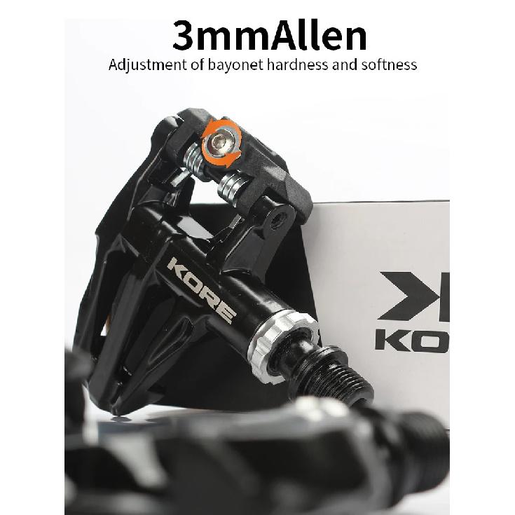 KORE Road Bicycle Locking Pedals Aluminum Lightweight Enclosed Bearings Fit Shimano Look KEO Cleat 2 Sealed Pedals