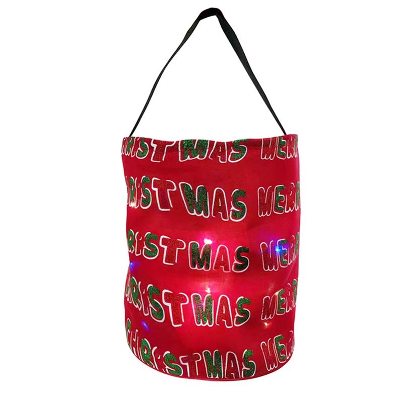 LED Light Up Halloween Pumpkin Basket Portable Tote Bag for Trick or Treat Christmas Party Favor Pouch festivals Decorations