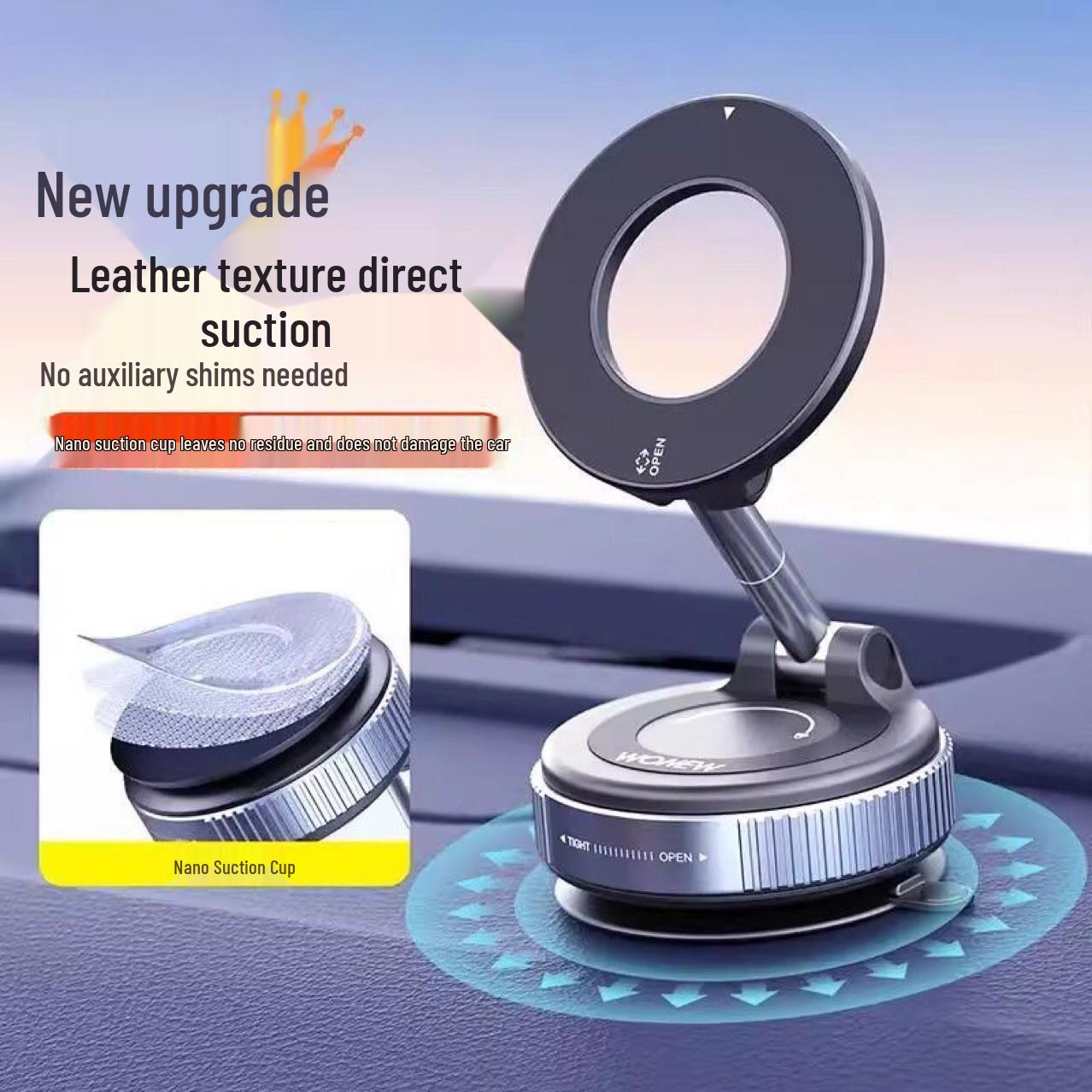 

Douyin Magnetic Vacuum Car Phone Holder with Rotating Technology Plastic*Strong Magnetic [Epoxy Version] чёрный
