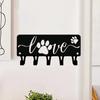 1pc Puppy Dog Love Key Rack Hanger & Organizer - 6 inch/9 inch Wide Metal Wall Art for Wall Hanging and Hooks