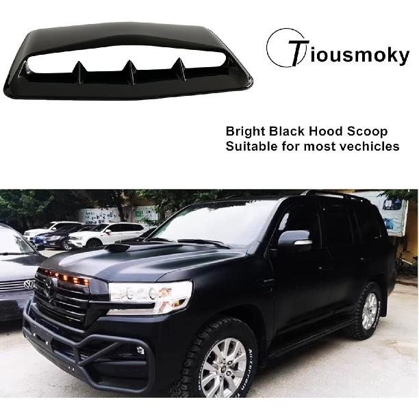 Hood Scoop Car Hood Vent Universal Air Intake Grille Inlet Trim Decor Cover Turbo Bonnet Vent Cover Accessory (Black)