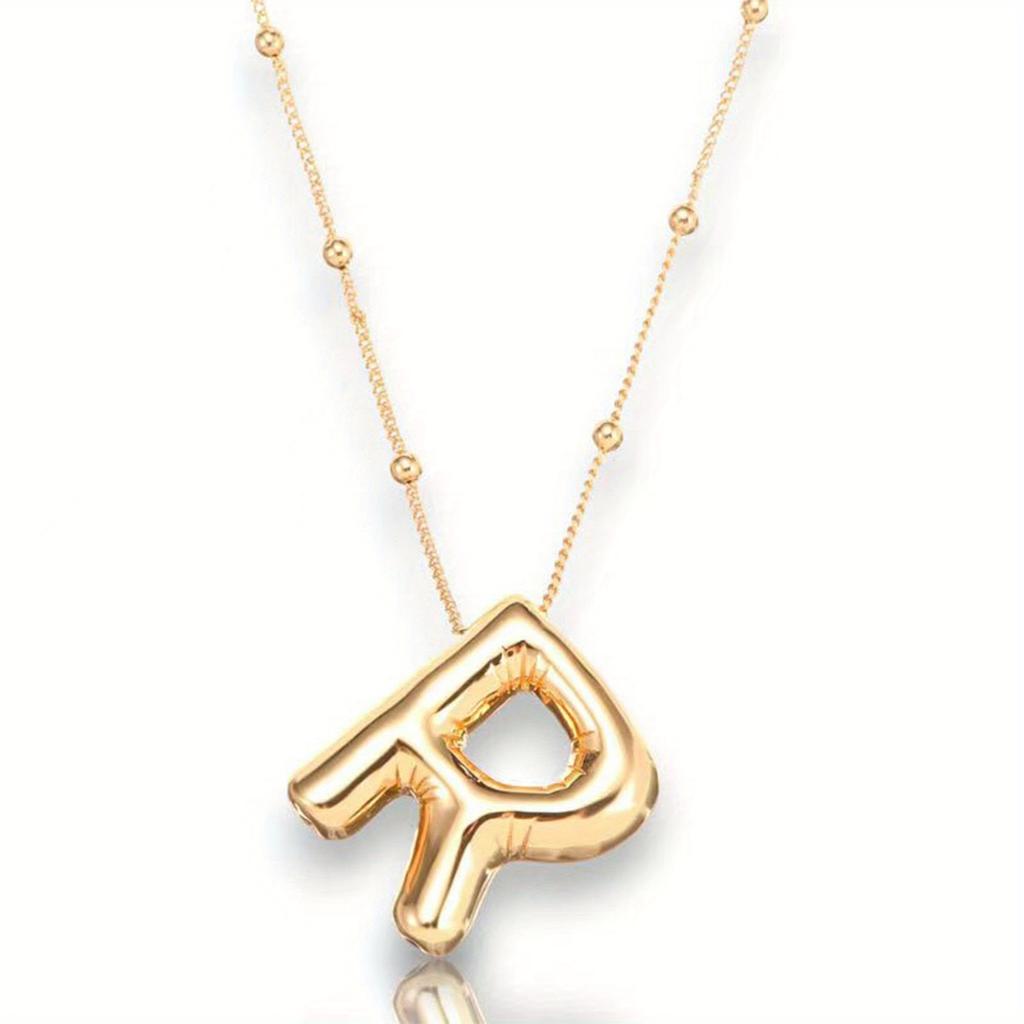 Glossy English Letter Copper Pendant Necklace Jewelry 26 Letter Special Gifts For Women