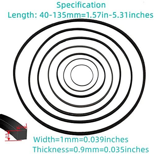 50-Pack 1mm Square Mixed Belt Recorder Recorder Walkman Card Holder DVD Reader Rubber Drive Belt 40-135 Mm