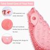 Easkite Shower Foot and Back Scrubber, Wall Mounted, Exfoliating Silicone Bath Massage Cushion Foot Cleaning Brush (Pink)