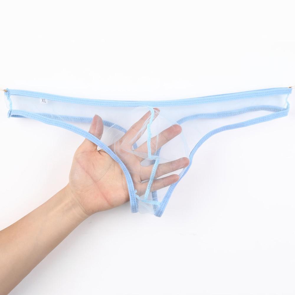 Pánské kalhotky s nízkým pasem Mesh Pouch Průhledná tanga