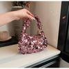 Silver Sequin Bag Cloth Blingbling Handbag Portable Girls