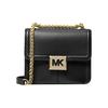 MK Sonia Small Chain Leather Solid Color Flap Large Logo Leather Shoulder Crossbody Bag Women Bags Black 35F1G6SS5L-001