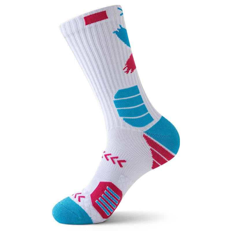 Sports Men's Mid-top Professional Running Basketball Socks, High-top Pure Cotton Sweat-absorbing and Odor-proof Pure Cotton Long Socks