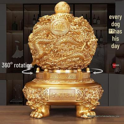 Fortune Dragon Qiankun Ding Ornament for Office or Shop Opening