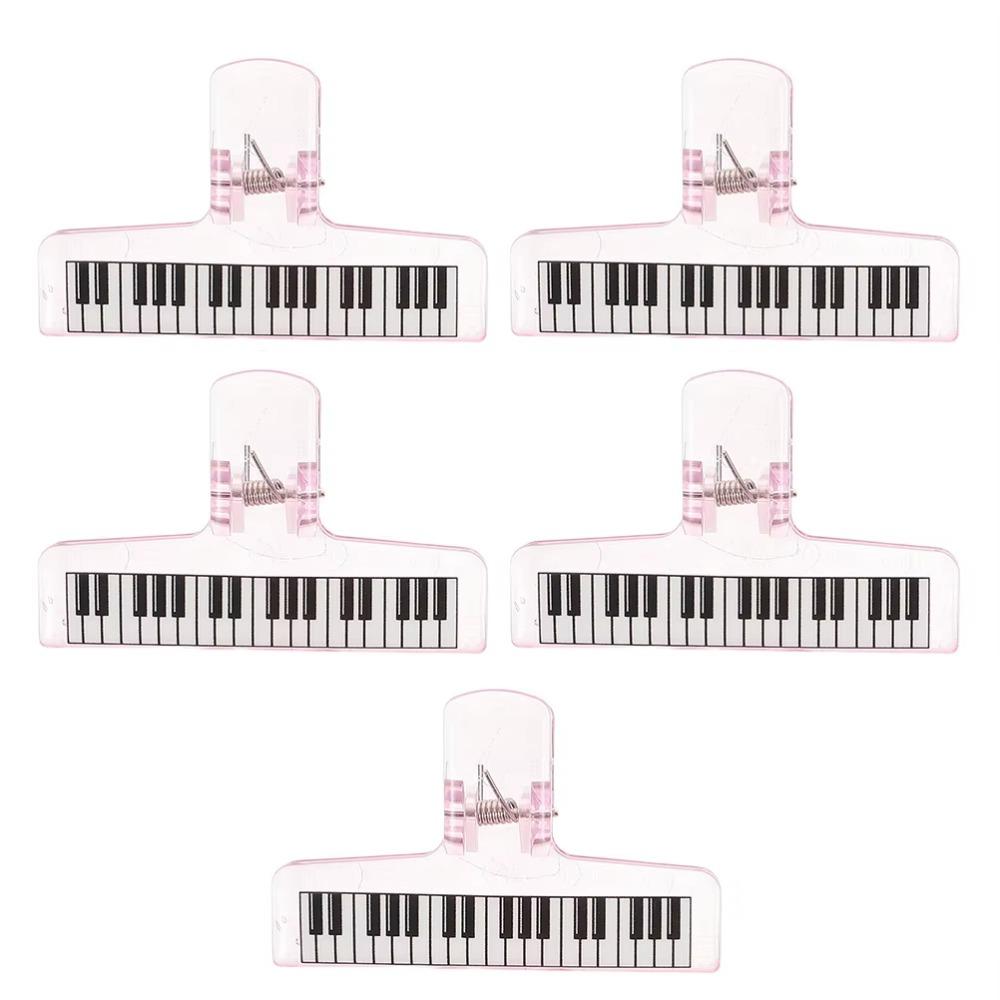 5 шт. Прозорий акриловий музичний стенд Міцний затискач Органайзер для паперу для тестування Кліпса для нот Візерунок піаніно Протиковзкий