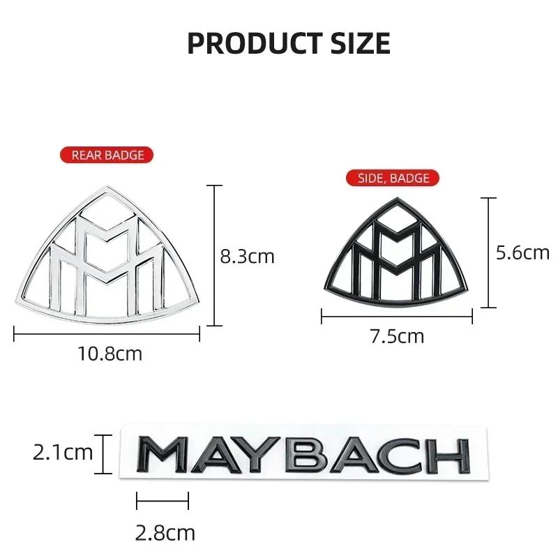 1pcs 3D ABS  Maybach Side Emblem Car GLS GLE S500 Logo sticker Rear Bumper tail door trunk sticker Emblem styling Accessories
