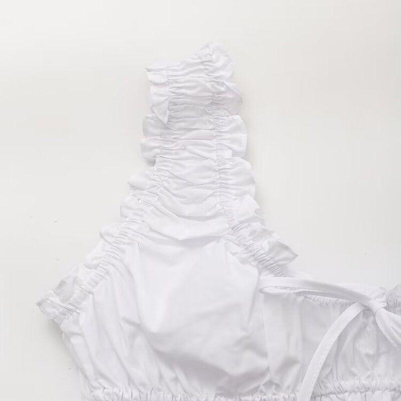 Fashion Style 2024 Spring/Summer New Arrival Women's Clothing Western Style All-Matching Bowknot Decoration Poplin Tops 2746200250