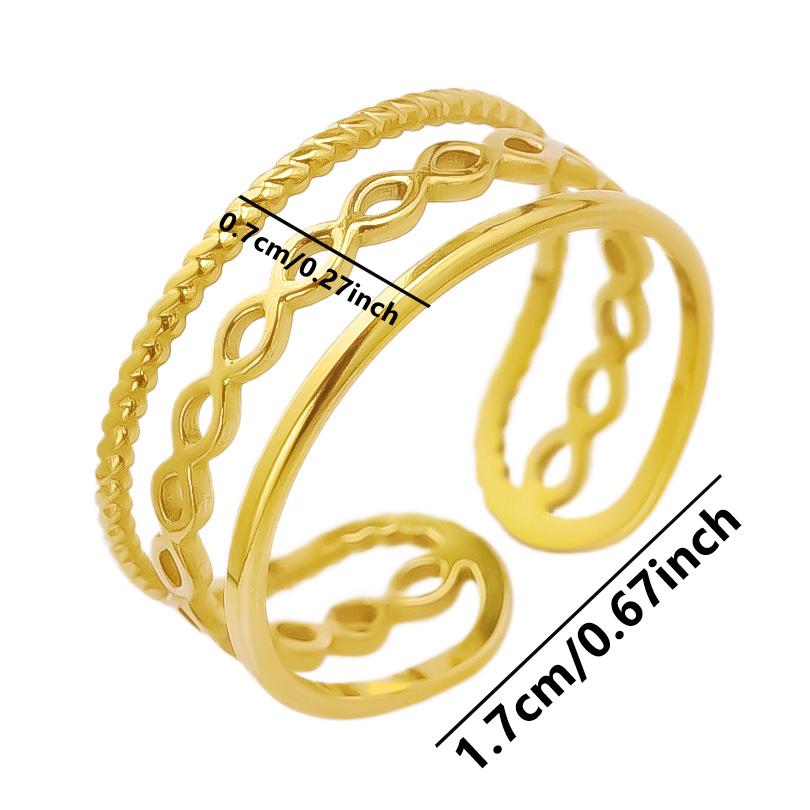 1/5Ppcs/Lot Real Gold Plated Stainless Steel Rings For Women Men Accessories Open Adjsutable Chunky Butterfly Heart Ring Anillos