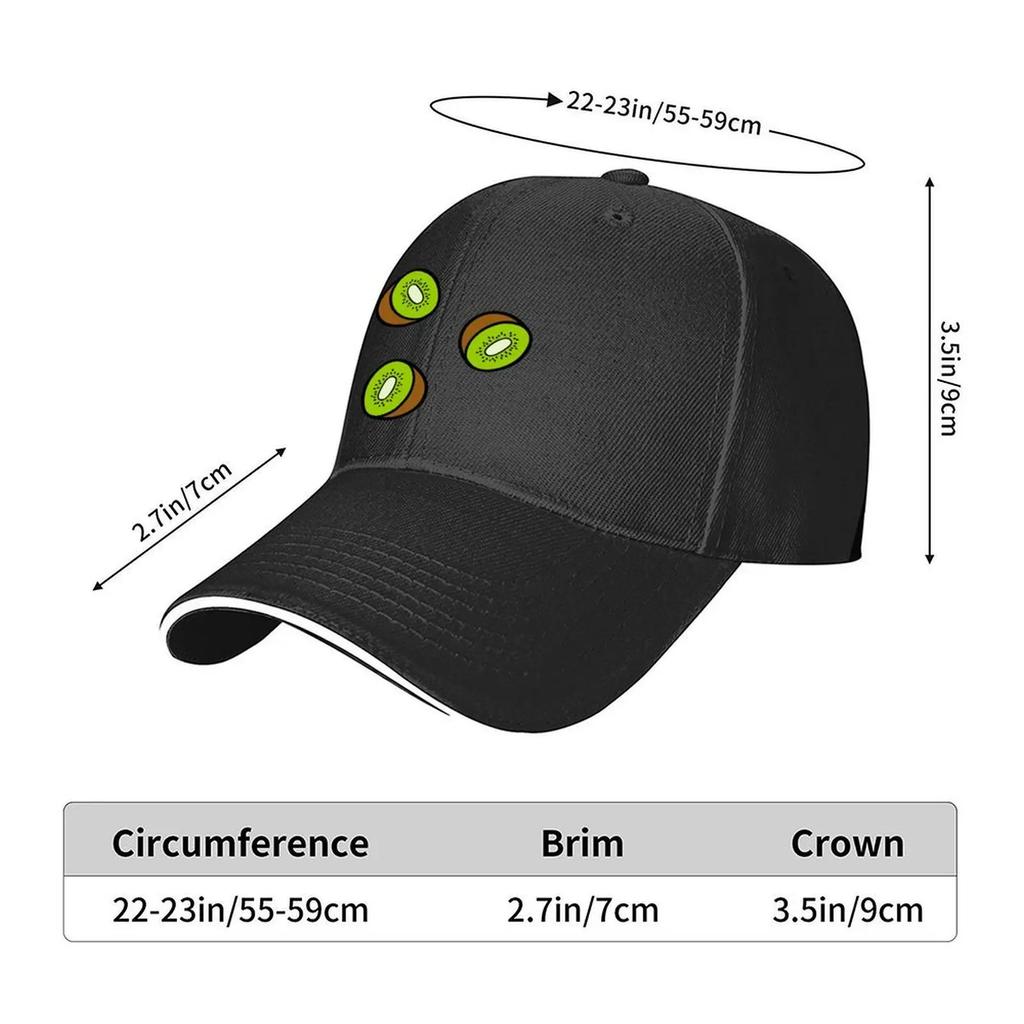 Kiwi Fruit Pattern On Dark Green Baseball Cap Christmas Hat Derby Hat Tactical Cap Sailor Cap for Men Mens Luxury Womens