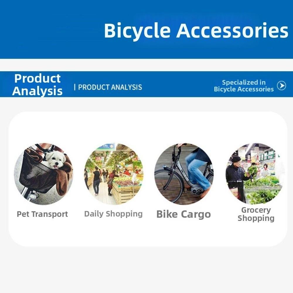 Black Bike Front Basket Metal Mesh E-Scooter E-bike Basket Handlebar Shopping Storage Basket
