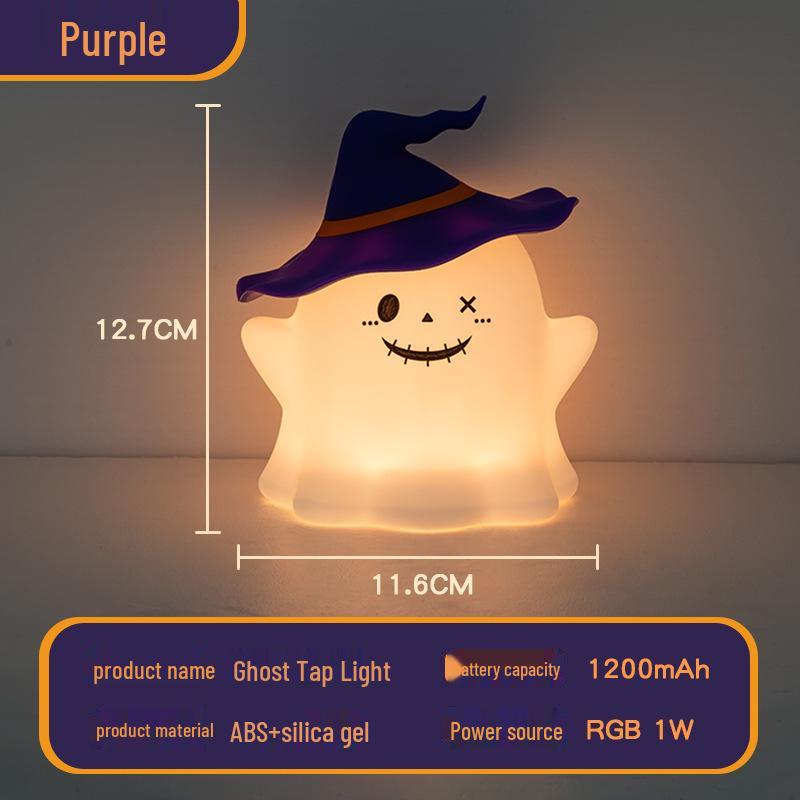 Ghost Silicone Night Light: Halloween-Themed Bedroom Atmosphere Lamp