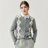 Women's Artistic Diamond Pattern Cashmere Pullover, Versatile Round Neck, Warm Autumn/Winter Style
