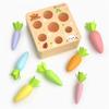 Wooden Montessori Toys Developmental Shape Sorting & Matching Puzzle Carrots Harvest Game Gifts for Toddlers Babies Boys Girls
