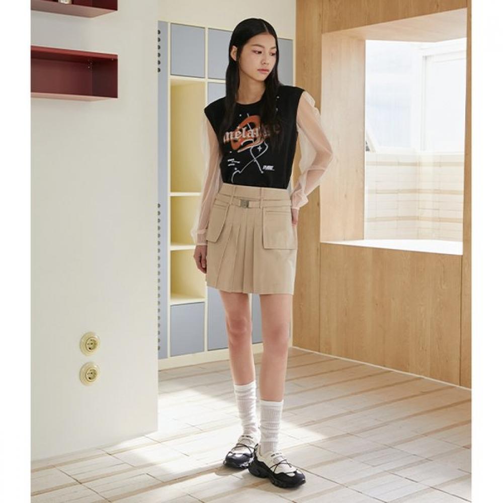 Egoist Pleats Out Pocket Belted Skirt Er2ws362