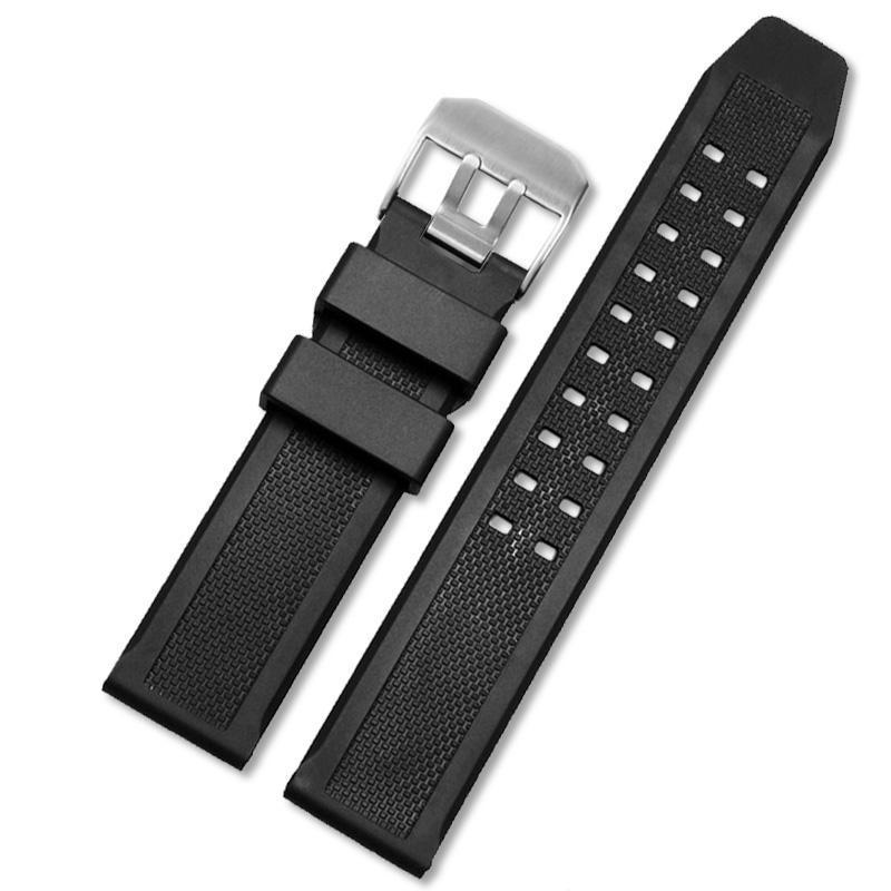 Echtes Leder+ Silikonkautschuk Uhrenarmband für Citizen Blue Angel AT8020 Sky Eagle JY8078 8035 Armband 22mm 23mm Schwarz