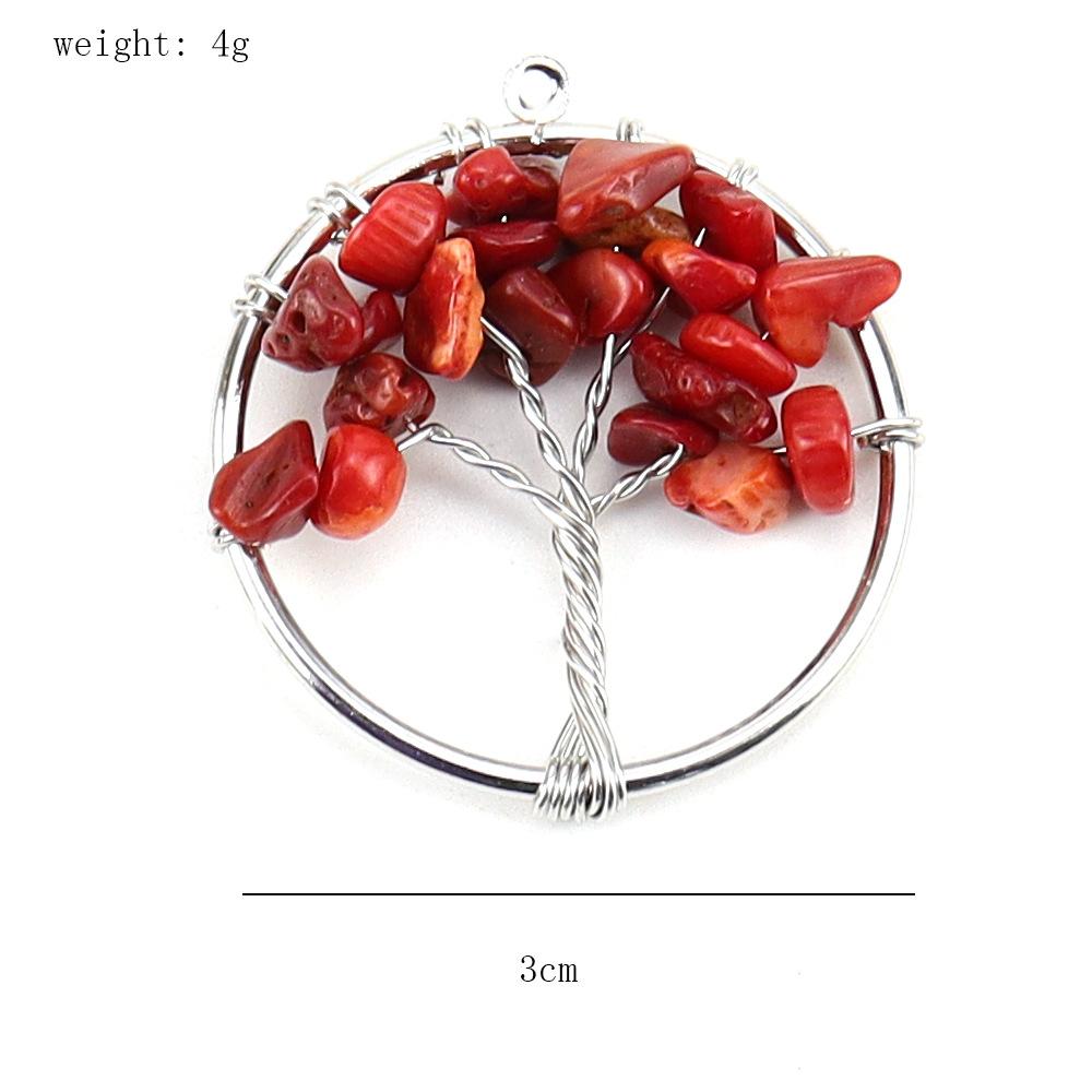 3Cm Tree Of Life Pendant Natural Crystal Gravel Fortune Tree Necklace Accessories N114