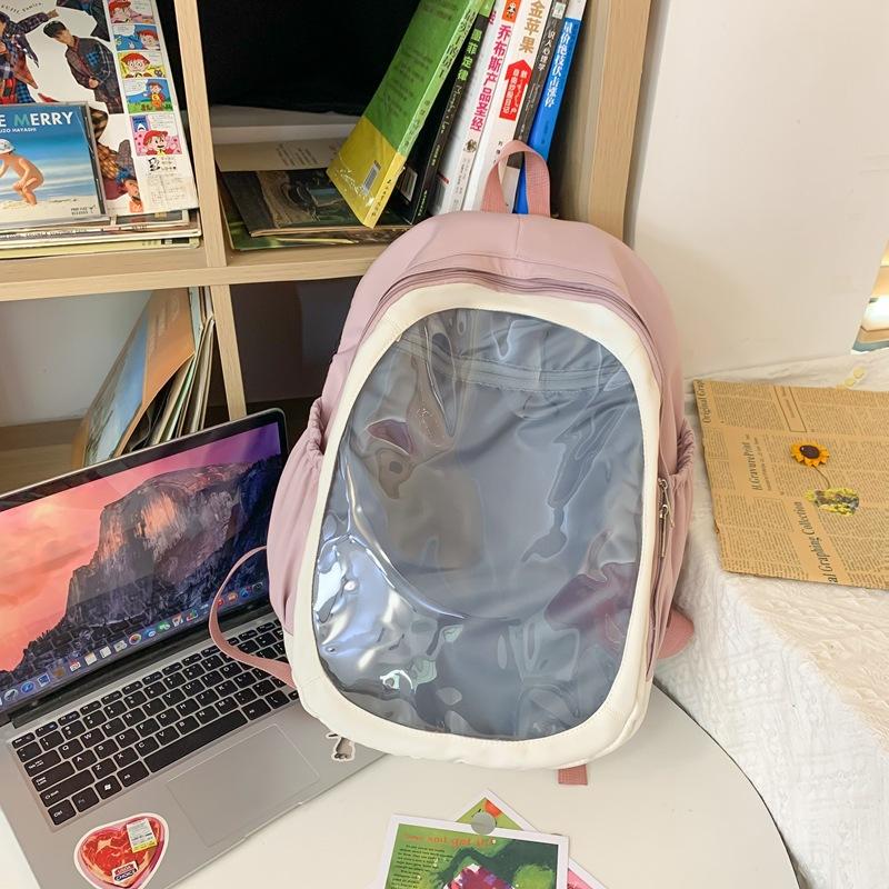 New Harajuku Ita Bag Backpacks Summer Nylon Transparent School Satchels Student Large Capacity Sweet Chic Shoulder Bag Mochila