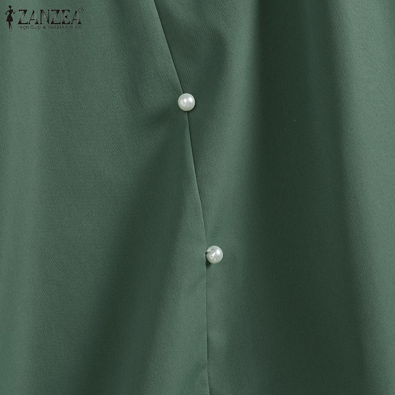 ZANZEA Women Casual V-neck Flare Sleeve Summer Blouse