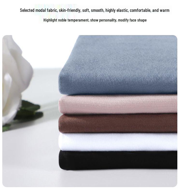 Women's Modal Apricot Slim Fit High Neck Base Layer Shirt for Spring/Autumn